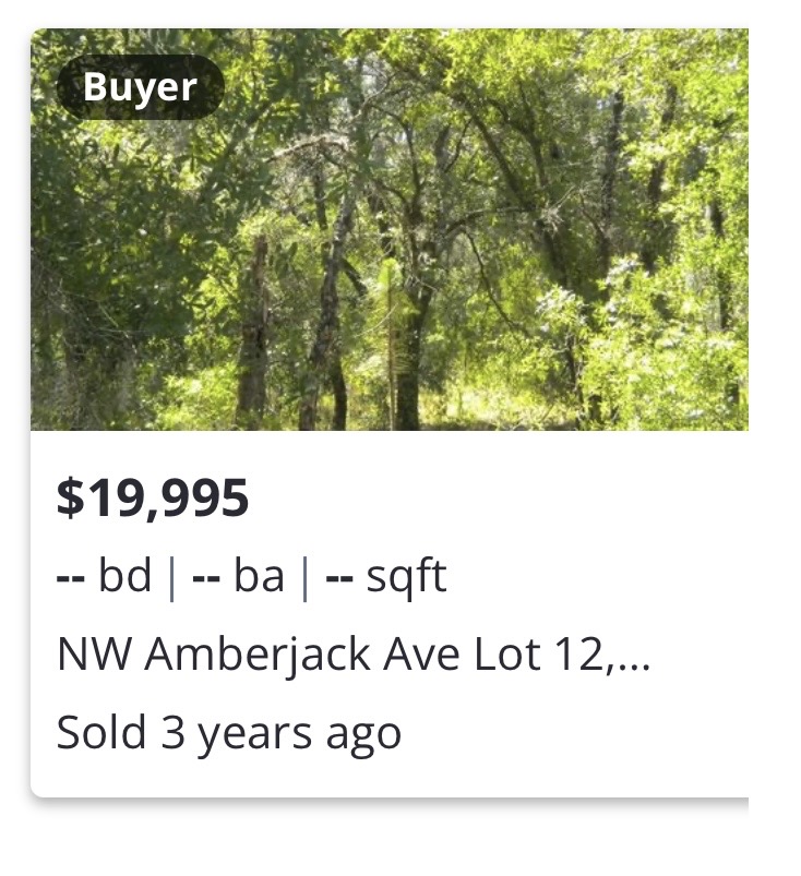 Previously closed land transaction in NW Amberjack Ave Lot 12, Dunnellon, FL