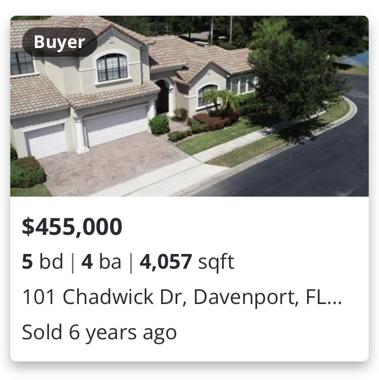 Previously closed residential transaction in 101 Chadwick Dr, Davenport, FL