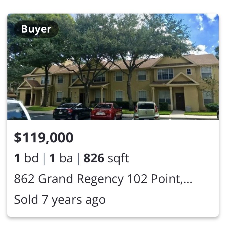 Previously closed residential transaction in 862 Grand Regency Point, Orlando area