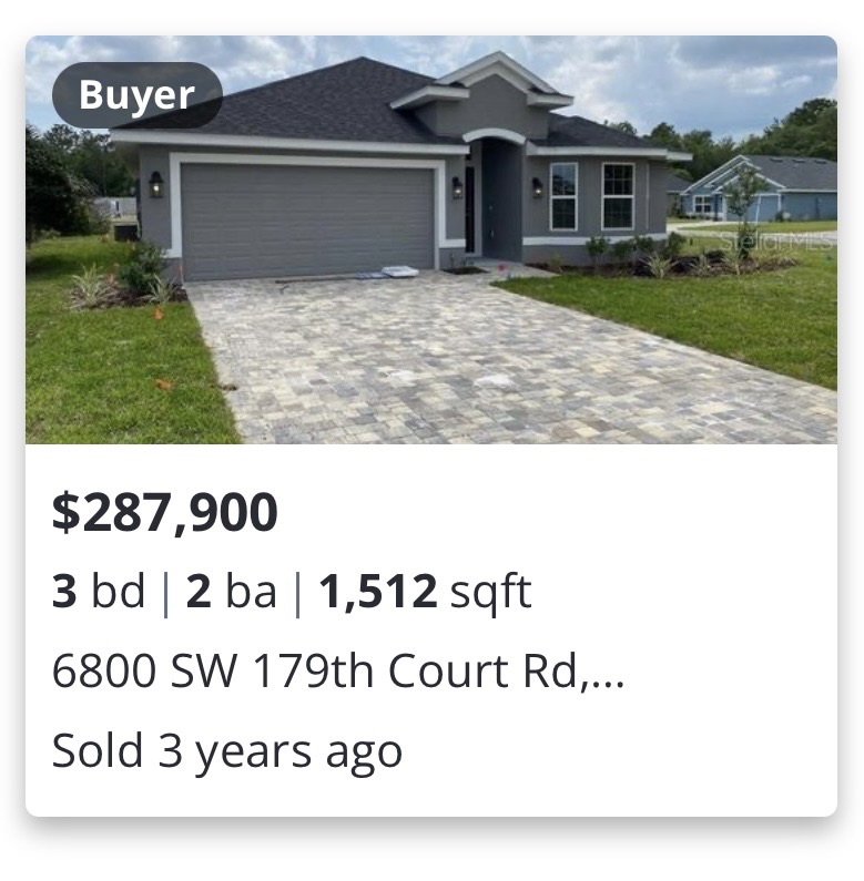 Previously closed residential transaction in 6800 SW 179th Court Rd, Dunnellon, FL