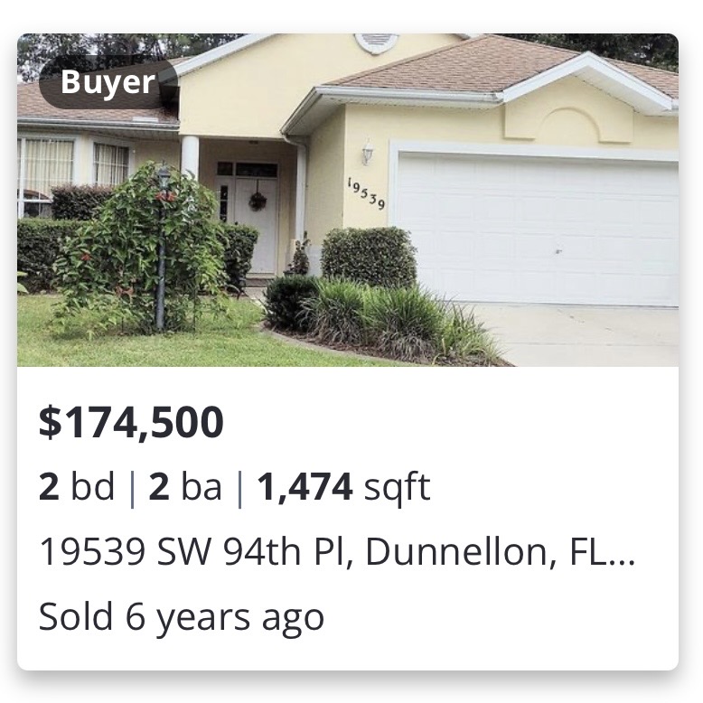 Previously closed residential transaction in 19539 SW 94th Pl, Dunnellon, FL